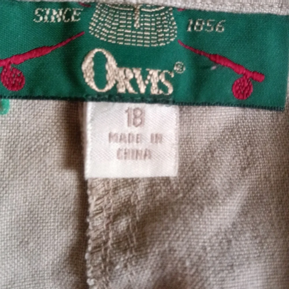 🦋 Vintage Orvis Linen Capri Pants Beige Plus Size 18